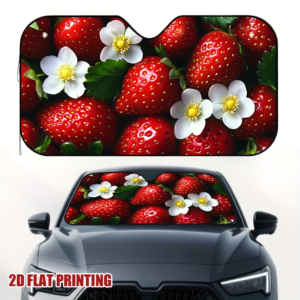Car Accessories Must Have - 1 Stück Auto-Sonnenblende mit Erdbeeren und