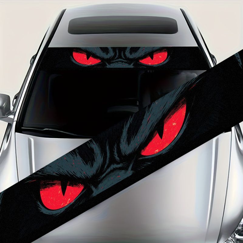 Car Accessories Tape - Auto-Windschutzscheiben-Sonnenschutz-Banner-Aufkleber Böse Rote Augen Grafik Vinyl-Sticker