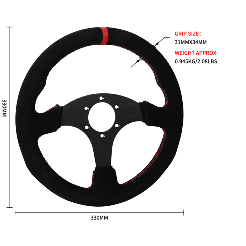 Car Accessories For Steering Wheel - Wildleder-Rennlenkrad mit Unterstützung für Individuelles Logo