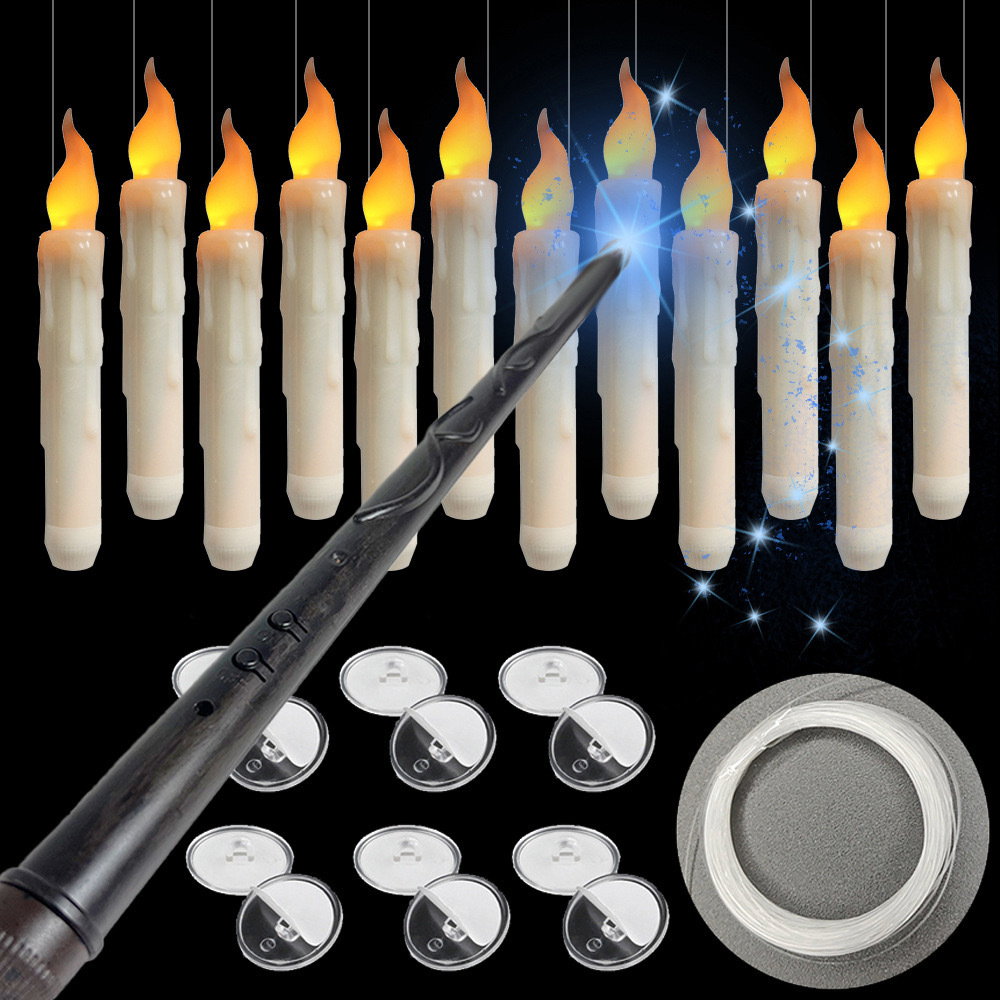 Led Headlight Bulbs - Flammenlose Elfenbein-Stabkerzen Flackernd mit Zauberstab-Fernbedienung, Batteriebetriebene