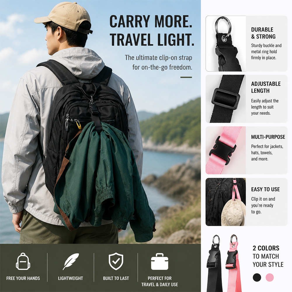 Car Accessories Must Have - Tragbarer Anti-Diebstahl-Gepäckgurt, langlebige Outdoor-Schnalle, für Männer
